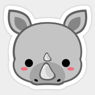 Cute White Rhino Sticker